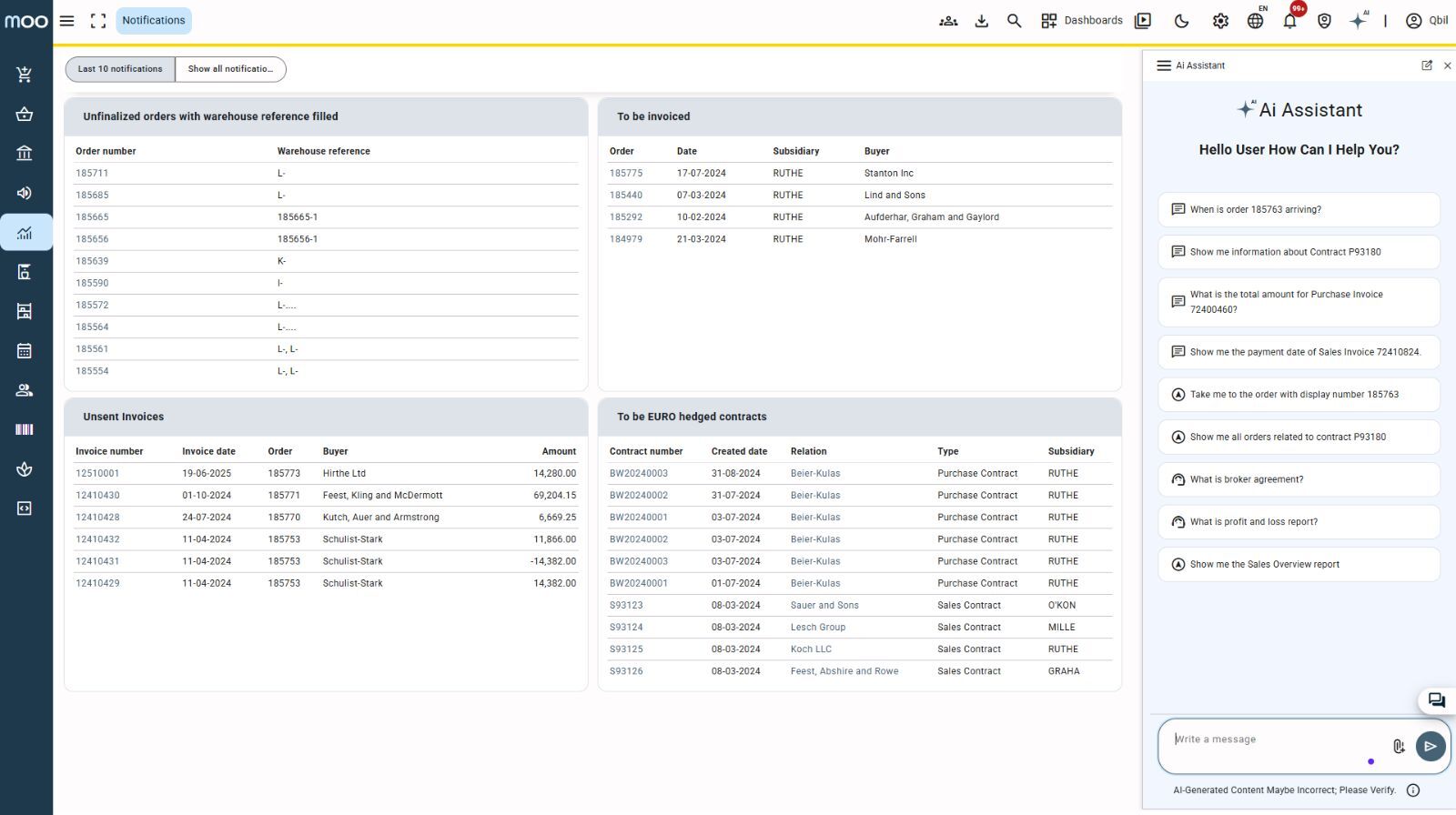 Moo ERP Ai Assistant
